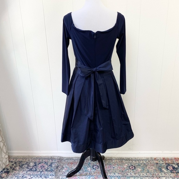 Lauren Ralph Lauren Dress Size 12 Women's Navy Evening Fit Flare Silhouette - Picture 2 of 16